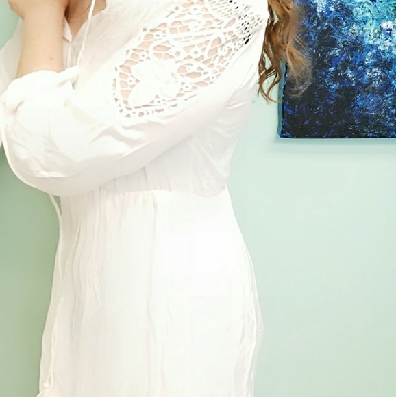 MOVING SALE 🌺 BOHO White Off the Shoulders Dress Wedding Summer Dress - Picture 5 of 13